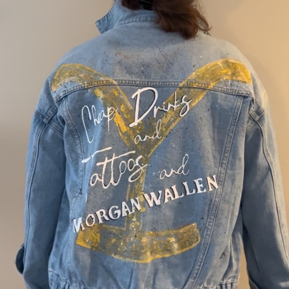 Morgan Wallen - David Morris Inspired Hand Painted Oversized Jean Jacket